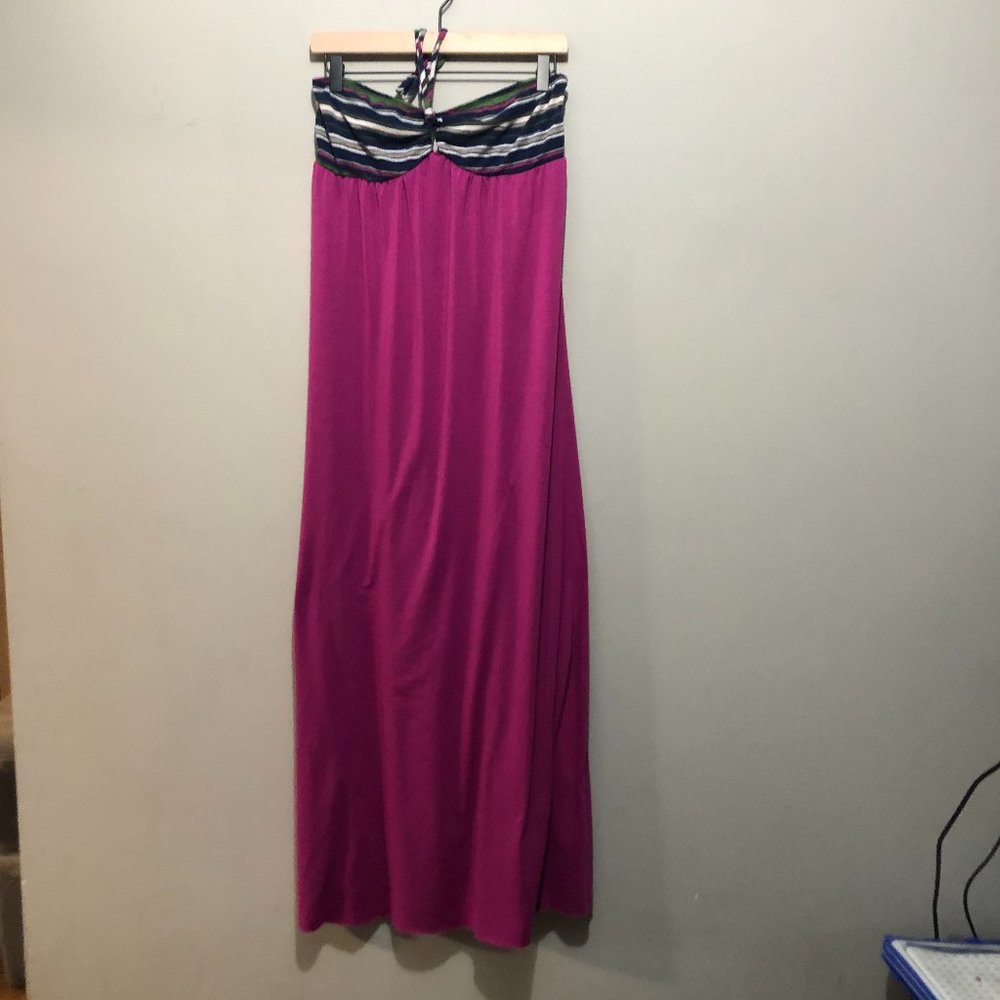 Mossimo Supply Co Strapless Maxi Dress Maroon/Blue/Green Medium